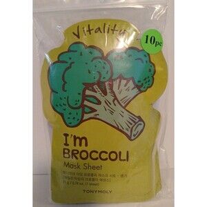 (10) Tony Moly Vitality "I'm Broccoli" Face Mask Sheets 21gm New In Bag 10 Pack